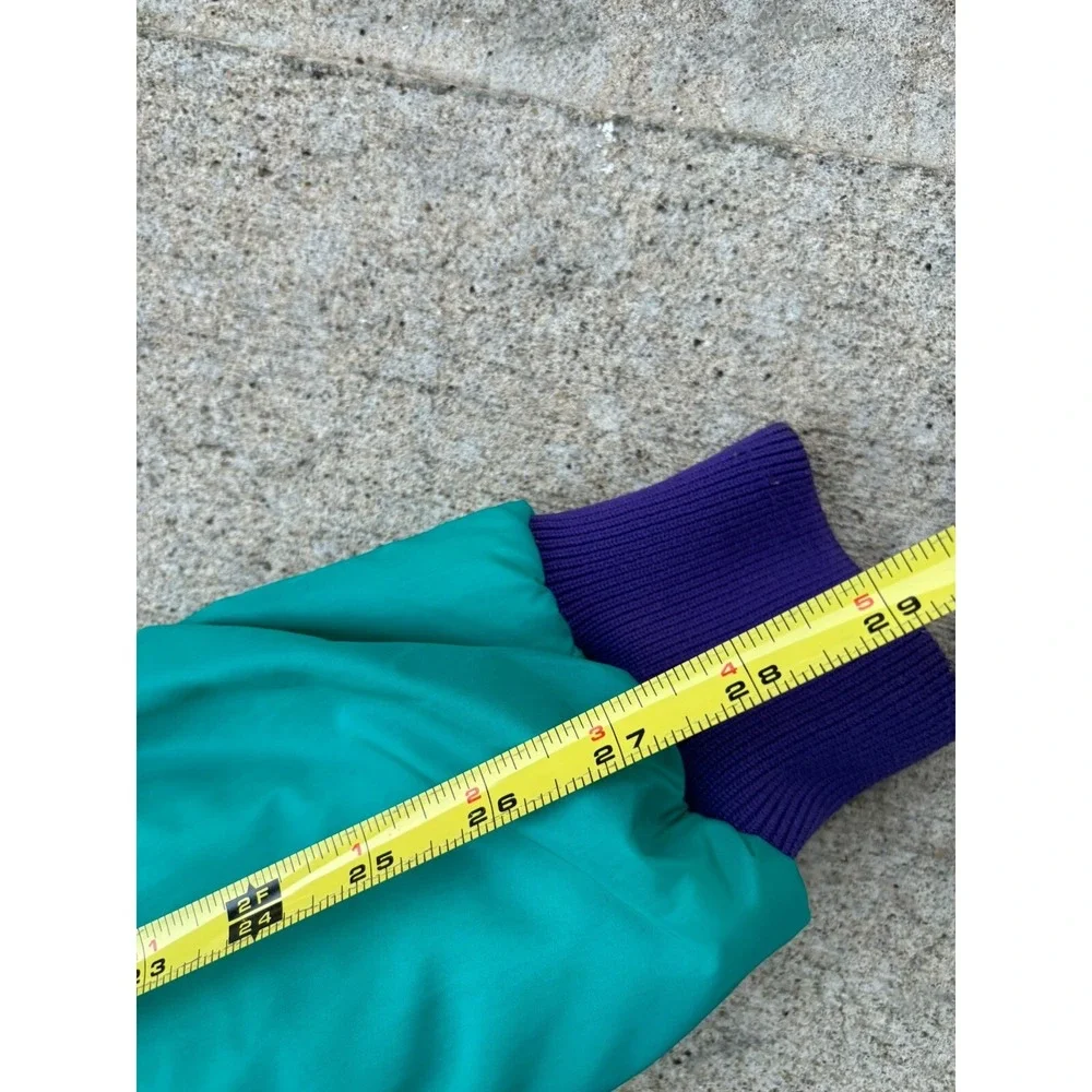 Vtg 90s Columbia Softshell Reversible Puffer Jacket, Purple Teal, Pockets, M